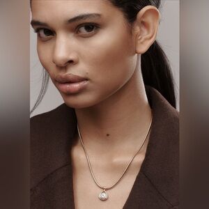 Anthropologie Crystal Oval Pendant Necklace NEW with Tags